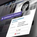 Screenshot of the Community Expert banner displayed prominently on Property Finder's website, showcasing enhanced visibility for real estate agents.