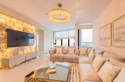 Living Room image for: Apartment - 4 Bedrooms - 5 Bathrooms for rent in Jumeirah Gate Tower 1 - The Address Jumeirah Resort and Spa - Jumeirah Beach Residence - Dubai, Image 1