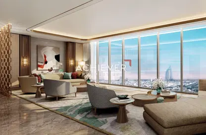 Living Room image for: Apartment - 2 Bedrooms - 3 Bathrooms for sale in Fairmont Residences Dubai Skyline - Al Sufouh 1 - Al Sufouh - Dubai, Image 1