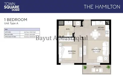 Apartment - 1 Bedroom - 1 Bathroom for sale in The Hamilton - Town Square - Dubai