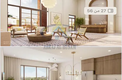 صورة لـ غرفة المعيشة شقة - 2 غرف نوم - 3 حمامات للبيع في طراز عربي - فيلات الريف - مشروع الريف - أبوظبي ، صورة رقم 1
