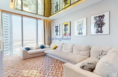 Living Room image for: Apartment - 2 Bedrooms - 4 Bathrooms for sale in SLS Dubai Hotel  and  Residences - Business Bay - Dubai, Image 1