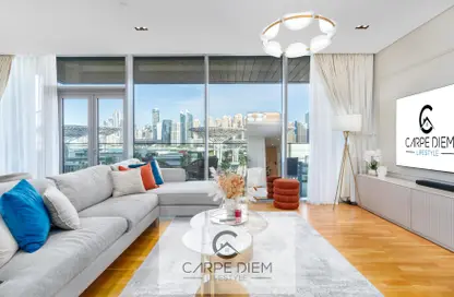 Living Room image for: Apartment - 2 Bedrooms - 3 Bathrooms for rent in Apartment Building 6 - Bluewaters Residences - Bluewaters - Dubai, Image 1