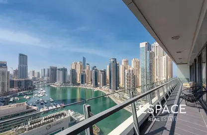 Apartment - 3 Bedrooms - 4 Bathrooms for rent in Silverene Tower A - Silverene - Dubai Marina - Dubai