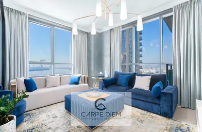 Living Room image for: Apartment - 2 Bedrooms - 3 Bathrooms for rent in Dubai Creek Residence Tower 2 South - Dubai Creek Harbour (The Lagoons) - Dubai, Image 1