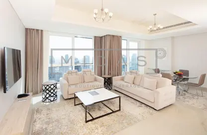 Living Room image for: Hotel  and  Hotel Apartment - 1 Bedroom - 2 Bathrooms for rent in Barcelo Residences - Dubai Marina - Dubai, Image 1