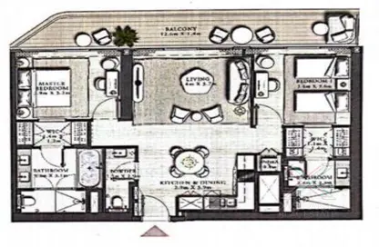 شقة - 2 غرف نوم - 2 حمامات للبيع في أدريس ذا باي - إعمار بيتشفرونت - دبي هاربور - دبي