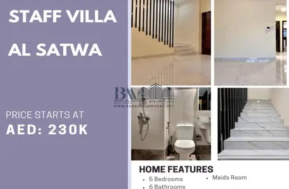 Villa - 5 Bedrooms - 6 Bathrooms for rent in Satwa Road - Al Satwa - Dubai