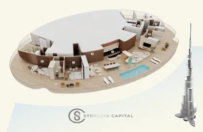 3D Floor Plan image for: Penthouse - 5 Bedrooms - 6 Bathrooms for sale in Binghatti Mercedes Benz - Downtown Dubai - Dubai, Image 1