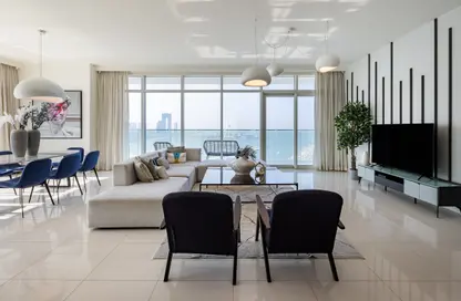 Living / Dining Room image for: Apartment - 4 Bedrooms - 4 Bathrooms for rent in Sunrise Bay - EMAAR Beachfront - Dubai Harbour - Dubai, Image 1