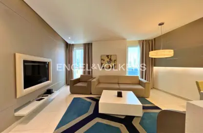 Living Room image for: Apartment - 2 Bedrooms - 3 Bathrooms for rent in DAMAC Maison The Vogue - Business Bay - Dubai, Image 1