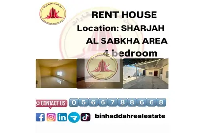 Villa - 4 Bedrooms - 4 Bathrooms for rent in Al Sabkha - Al Riqqa - Sharjah