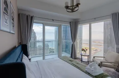 Room / Bedroom image for: Apartment - 2 Bedrooms - 3 Bathrooms for rent in Damac Heights - Dubai Marina - Dubai, Image 1