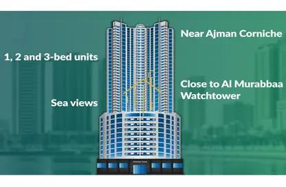 Apartment - 3 Bedrooms - 4 Bathrooms for rent in Corniche Tower - Ajman Corniche Road - Ajman