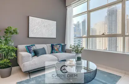 Living Room image for: Apartment - 2 Bedrooms - 2 Bathrooms for rent in Marina View Tower A - Marina View - Dubai Marina - Dubai, Image 1