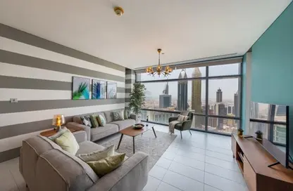 Living Room image for: Apartment - 1 Bedroom - 2 Bathrooms for rent in Index Tower - DIFC - Dubai, Image 1