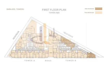 Apartment - 2 Bedrooms - 2 Bathrooms for sale in Tower C2 - Ajman Pearl Towers - Ajman Downtown - Ajman